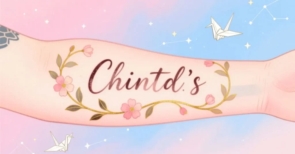 Artistic Child Name Tattoo Ideas