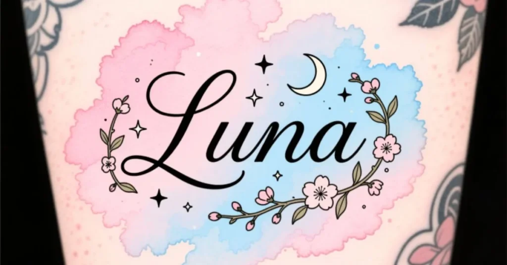 Artistic Kids Name Tattoos for Women