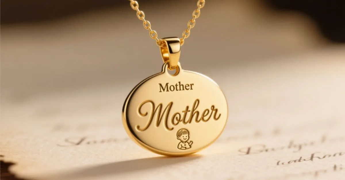 Child Name Necklace for Mother Gold