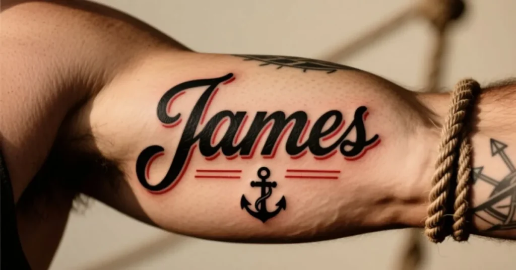 Classic Name Tattoos for Men