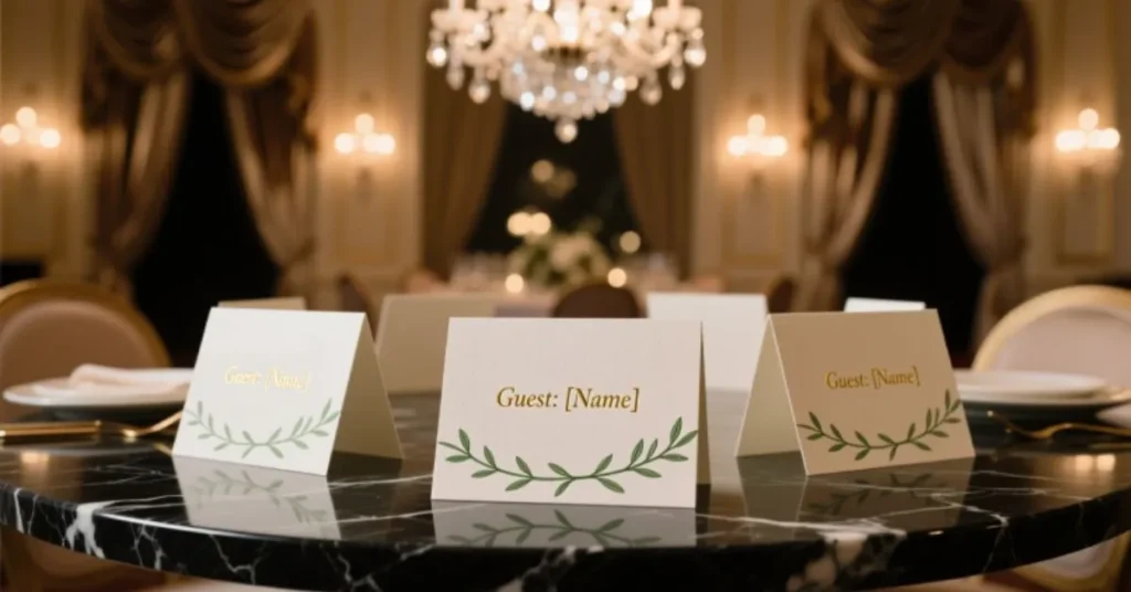 Elegant Name Cards for Table