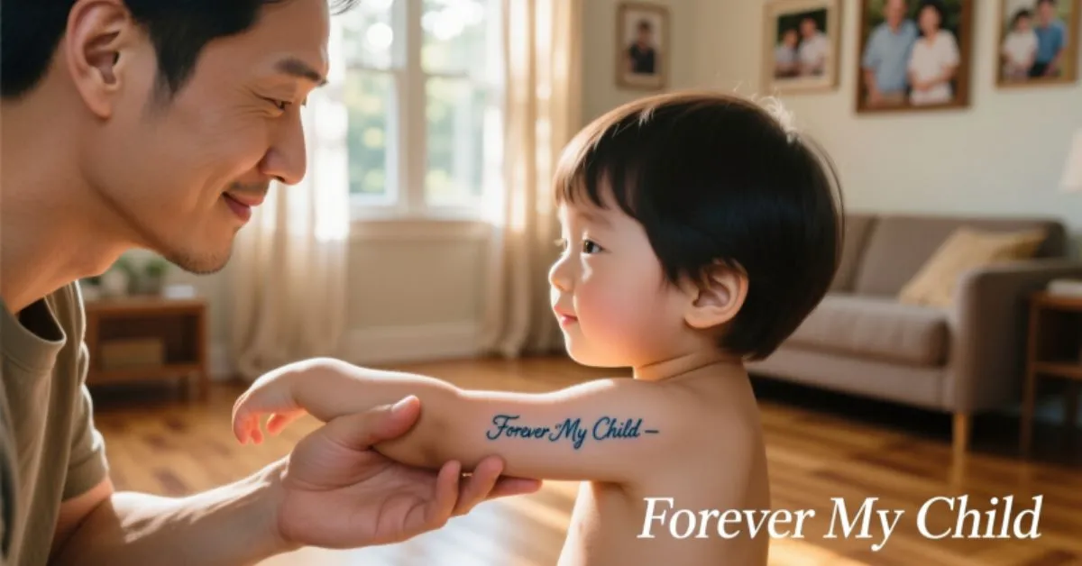 Forearm Children’s Name Tattoos for Caring Dads