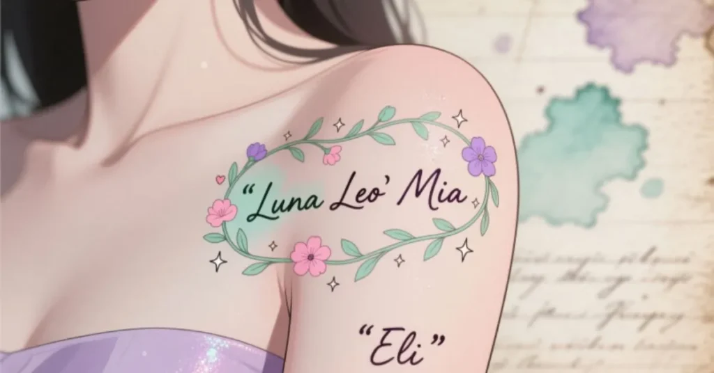 Romantic Kids Name Tattoos for Women