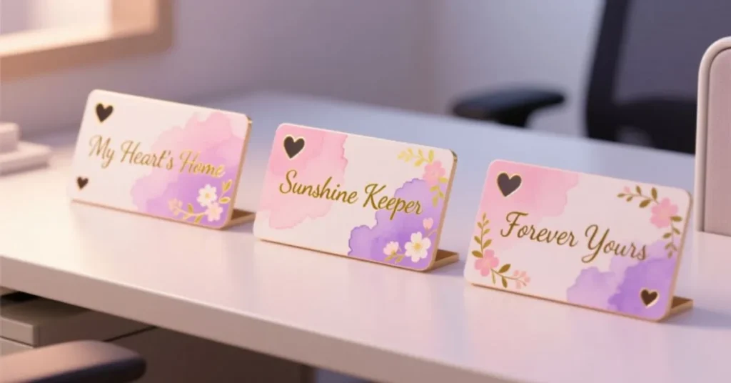 Romantic Nicknames for Desk Name Plates