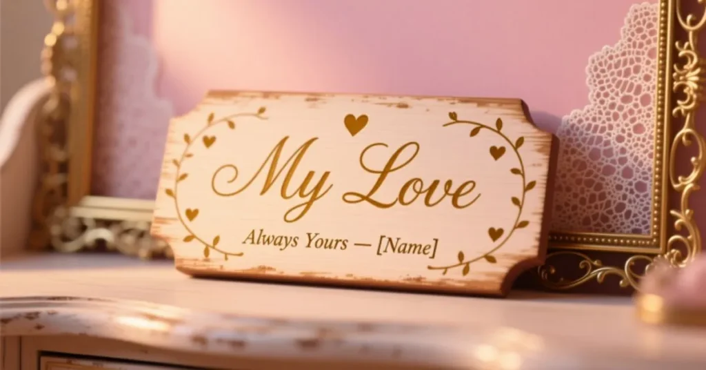 Romantic Nicknames for Name Plaque for Desk