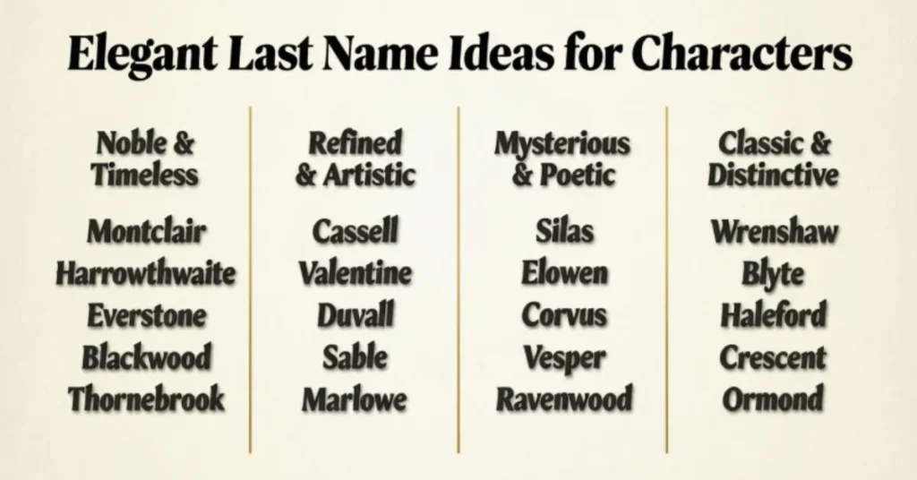 Elegant Last Name Ideas for Characters 