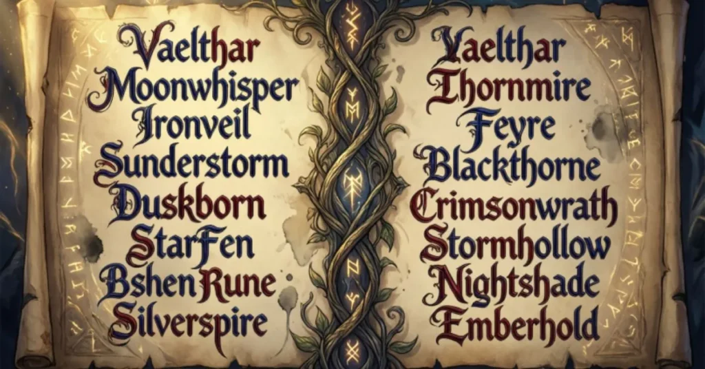 Fantasy Last Name Ideas for Characters 