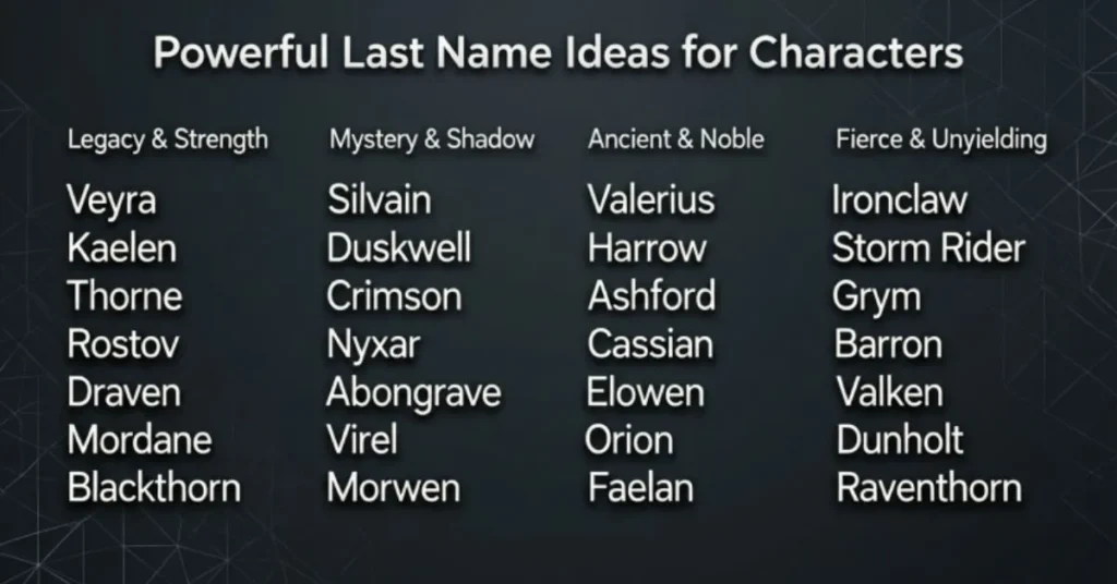 Powerful Last Name Ideas for Characters