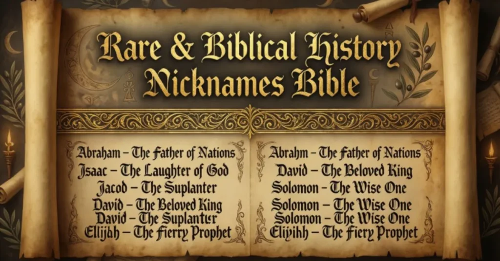 Rare & Biblical History Nicknames 
