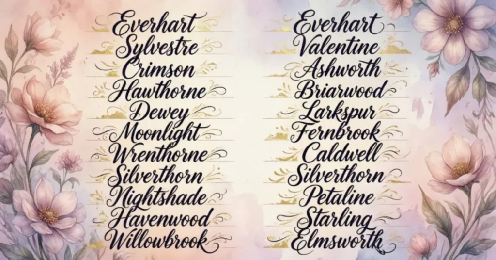 Romantic Last Name Ideas for Characters